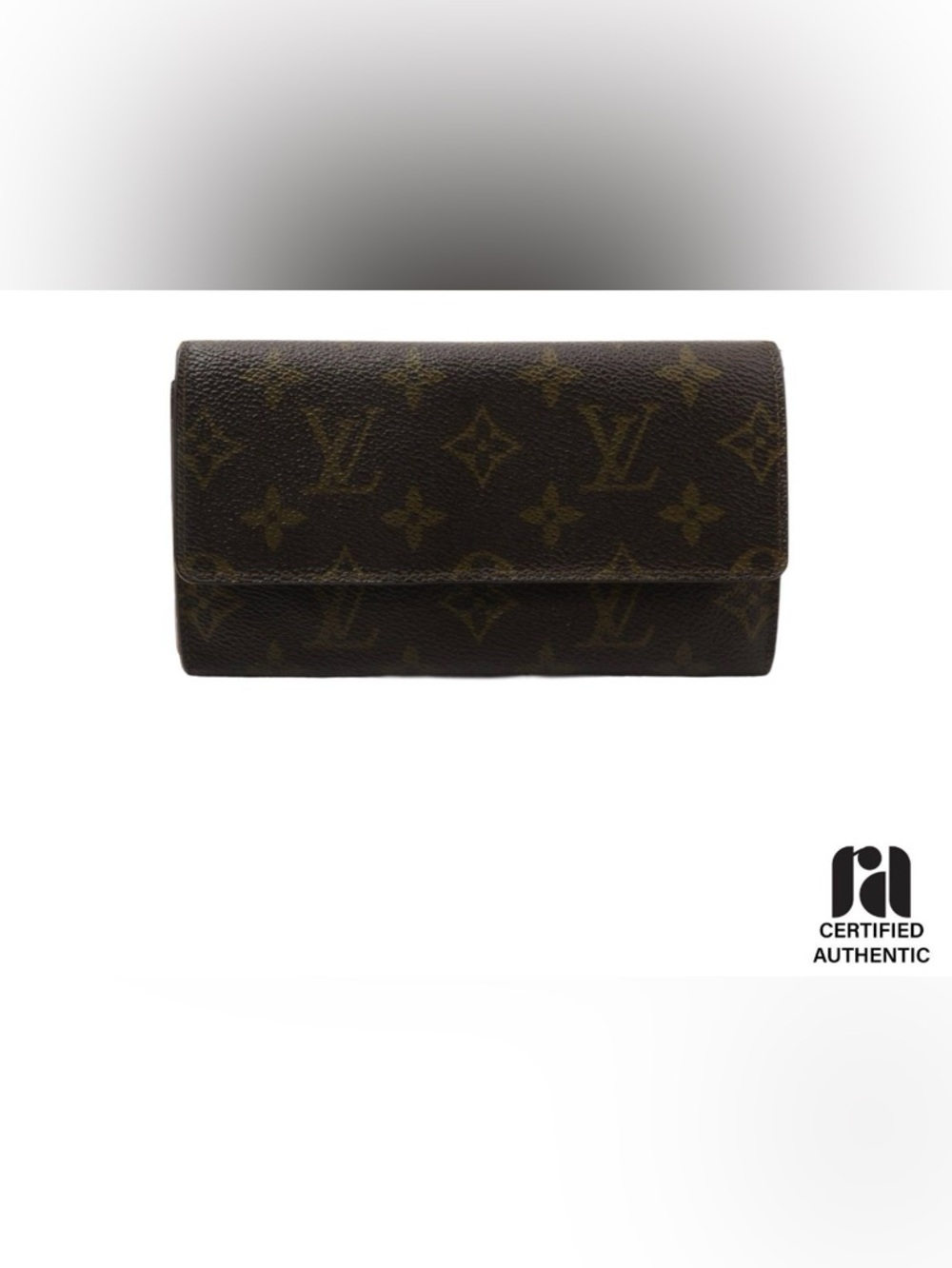 Authentic Louis Vuitton Monogram Trifold Wallet in Brown and Tan